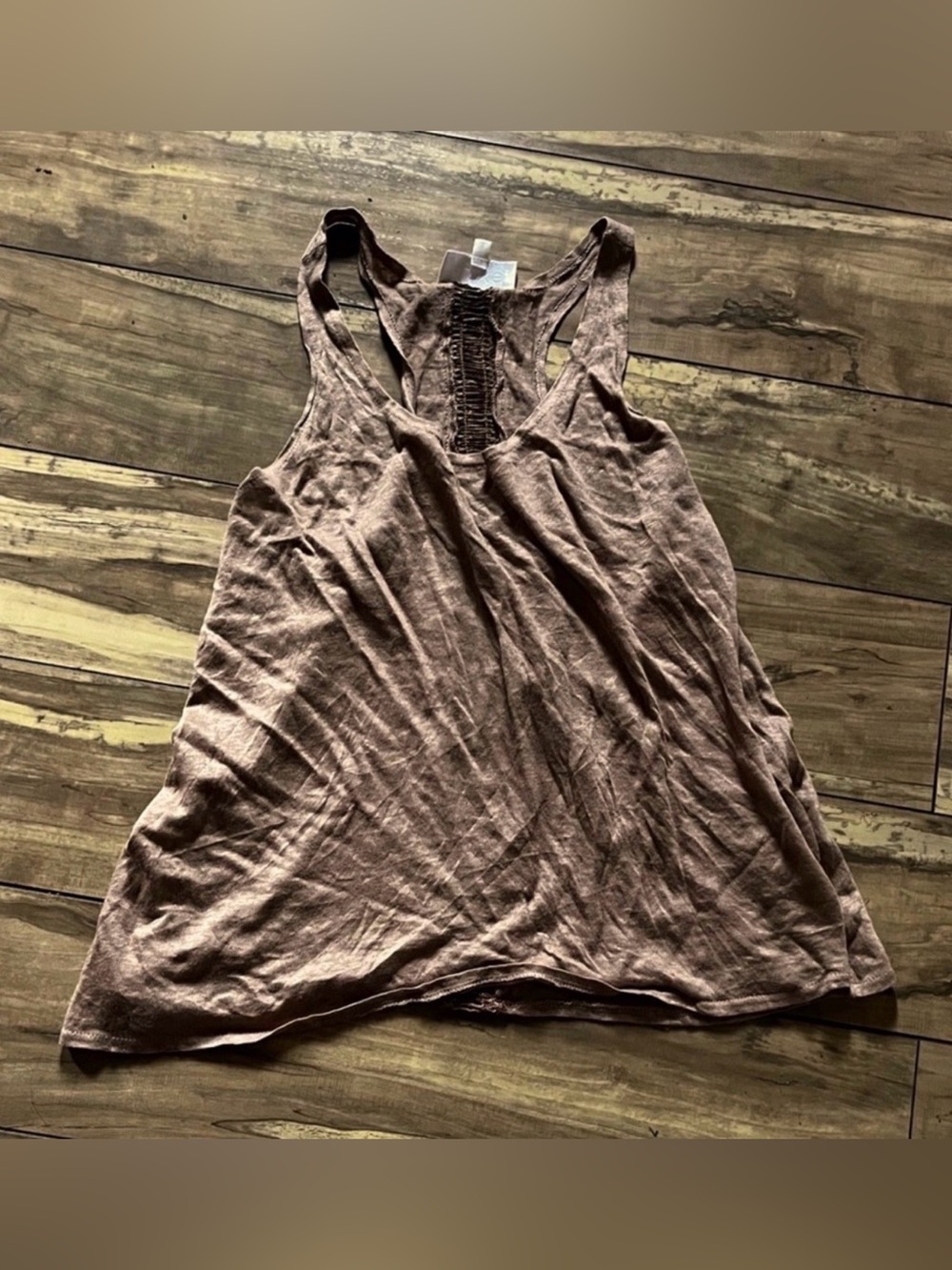 Alexis tan linen racer back tank top size small